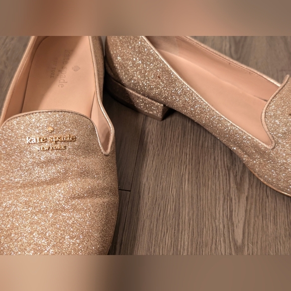 Kate Spade Gold Glitter Loafers - Picture 3 of 6